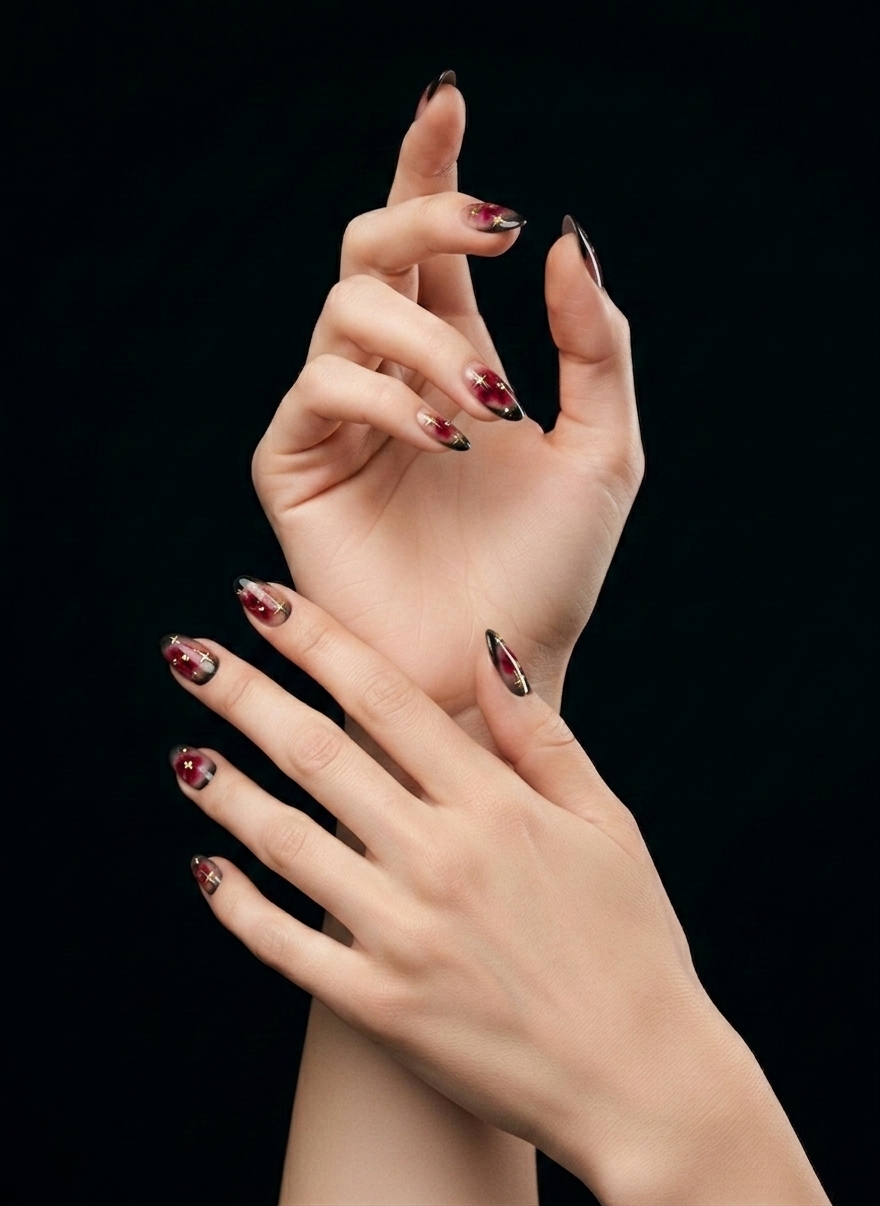 Nail Art Estelar y Floral, nail art nail_art, color multicolor, forma oval, nails Leander TX