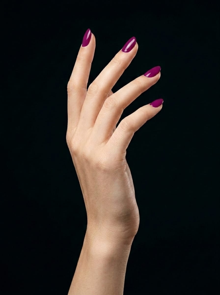 Magenta Gloss and Glitter Accent, nail art glitter_foil, color morado, forma cuadrada, nails Leander TX
